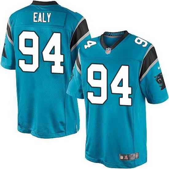 Nike Panthers #94 Kony Ealy Blue Team Color Mens Stitched NFL Elite Jersey